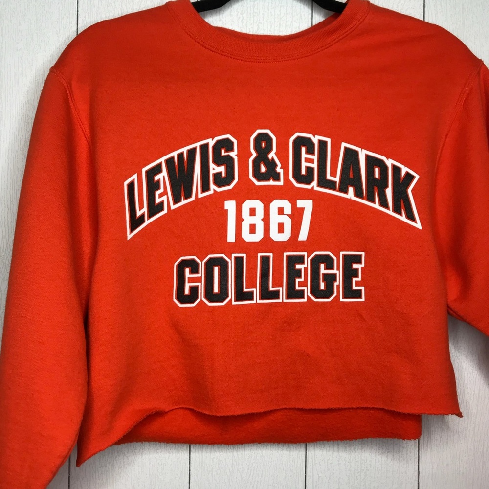 Orange Lewis & Clark College Crop Sweatshirt!